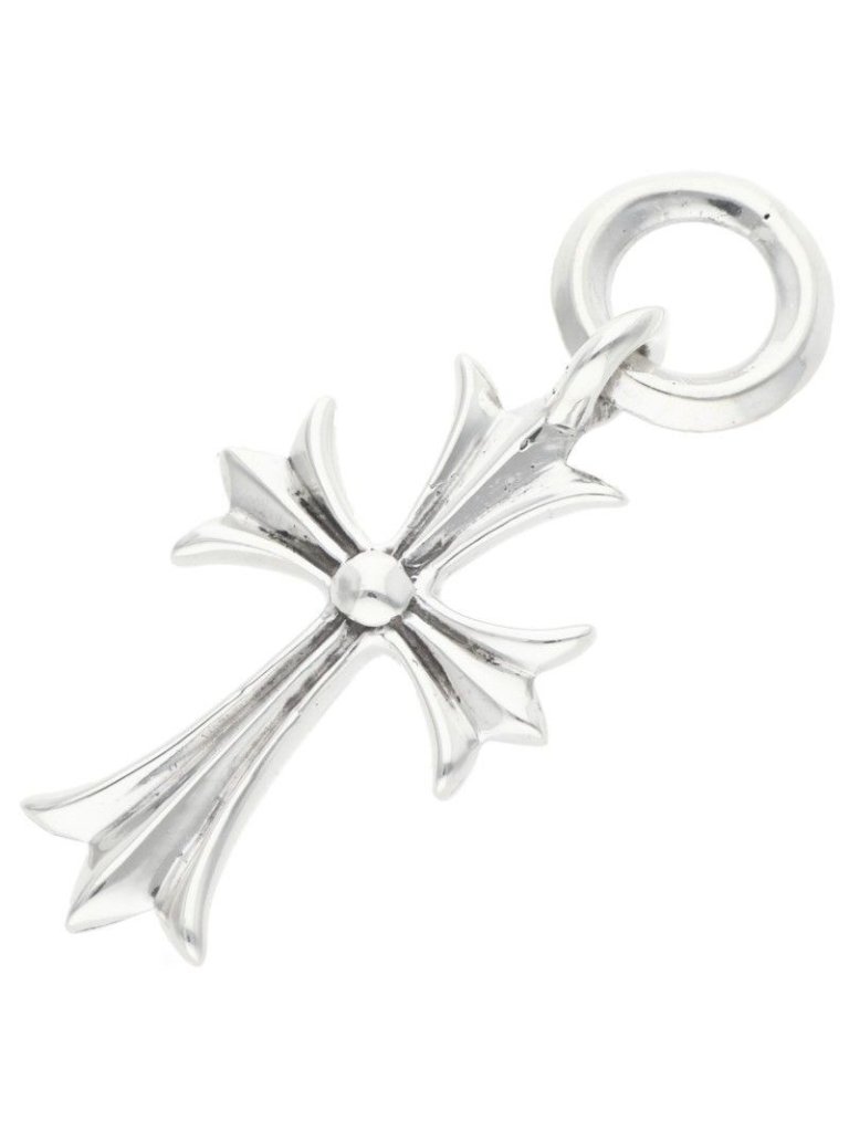 Chrome Hearts Tiny Ch Cross Vintage Charm Silver Necklace Top